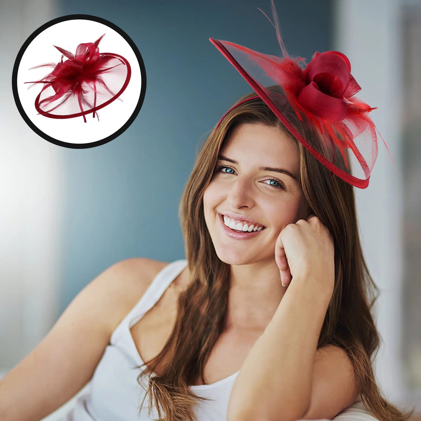 

Tea Party Hats for Women Elegant Fascinator Hat Woman Headwear Plastic Fancy Dress Accessories Vintage Lady Hairstyle