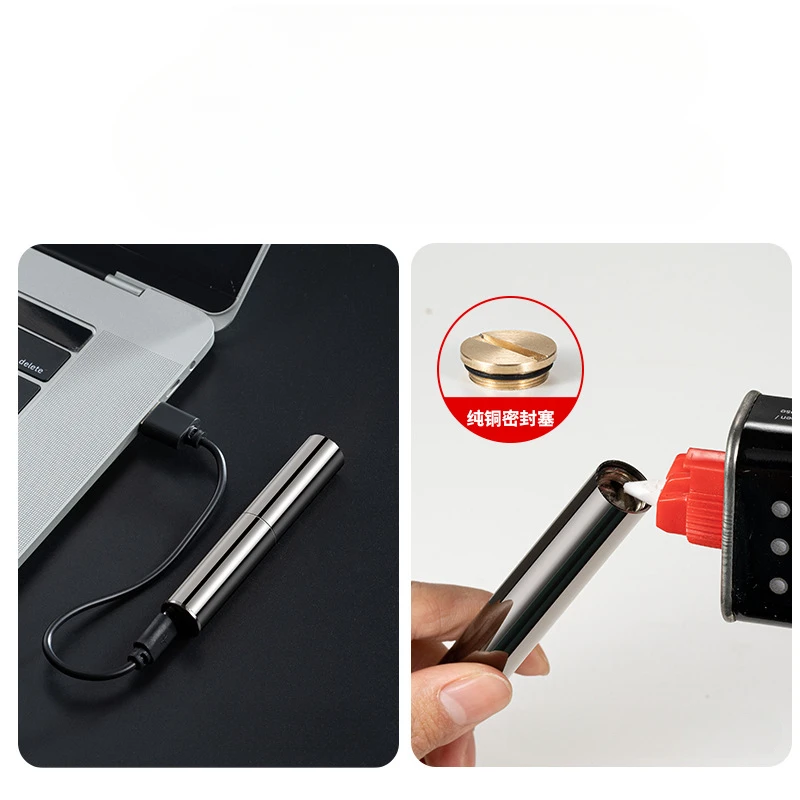 Creative Oil-electric Dual-use Nunchaku Rechargeable Lighter Fingertip Decompression Artifact Rotatable Kerosene Lighter New