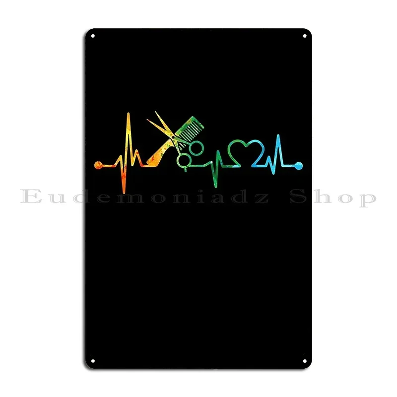 Hairstylist Heartbeat Watercolor Hairstylist Heartbeat Hairstylist Watercolor Metal Plaque Poster Design Poster Bar Designs