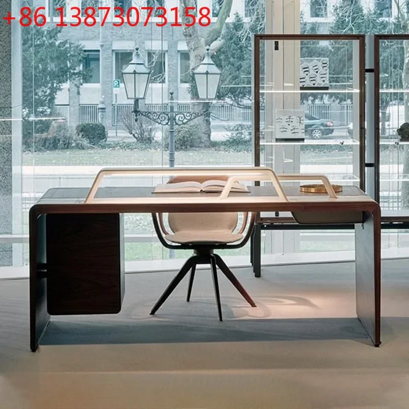 Italian large desk computer desk desk living room light luxury modern simple consulting table table and chair combination advanc