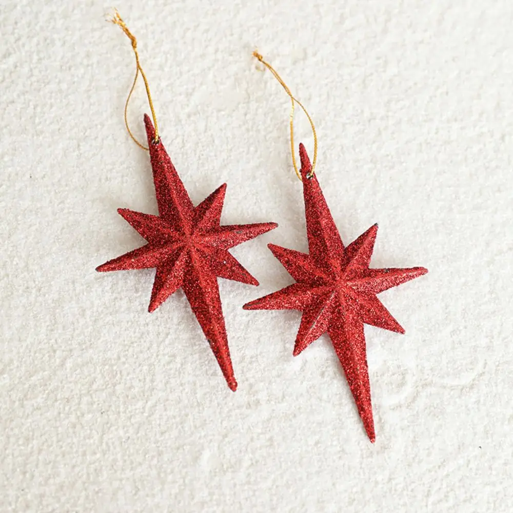 

2PCS Excellent Plastic Exploding Star Ornament DIY Lightweight Hanging Christmas Decoration Gold Silver Red XMAS Ornaments XMAS
