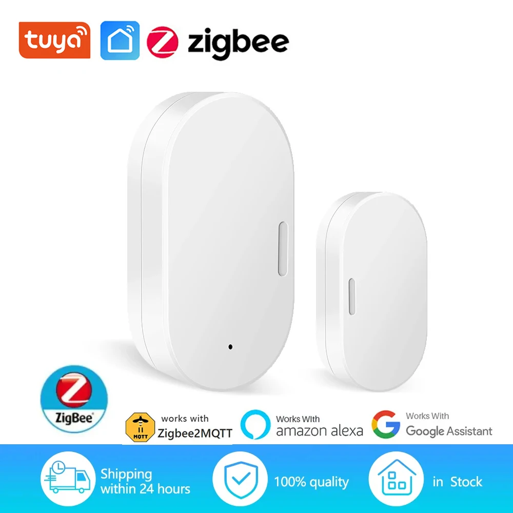 tuya zigbee sensor de porta inteligente detectores abertos e fechados protecao de seguranca domestica smart life controle via alexa e google home 01