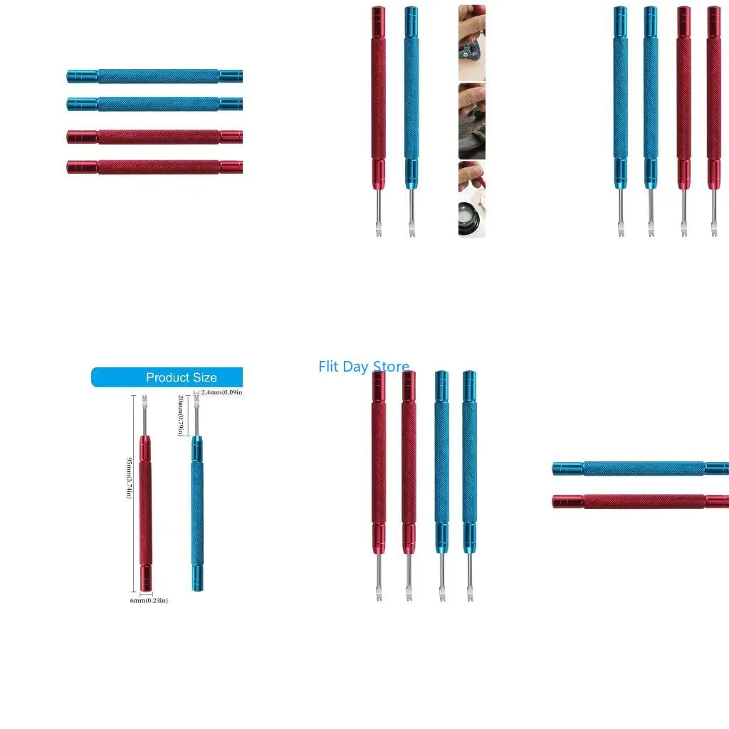 F92C Professional Watch Hand Removers Tool Set of 4 Accuracy Watchmakers Tool with Aluminum Handle Carbon Steel Blade