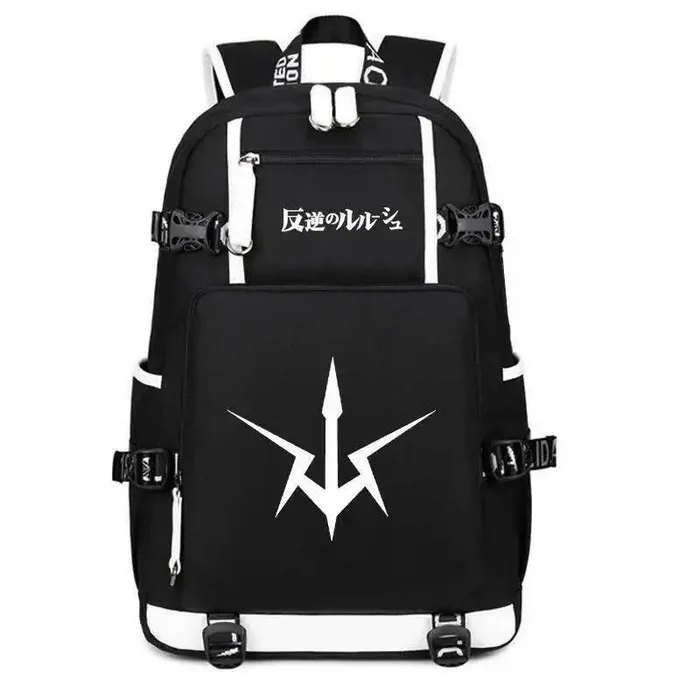 

Breathable Mesh Black Code Geass Of The Rebellion Hangyaku No Lelouch School Bags Backpacks Girls Boys Anime GAME