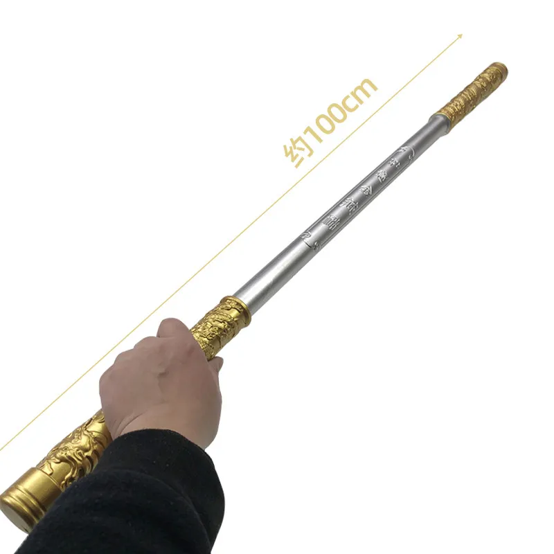 Sun WuKong Golden Cudgel Rod 1:1 무기 무술 스틱 코스프레 쿵후 소품, 야외 게임 안전 PU 역할 선물 아이 장난감