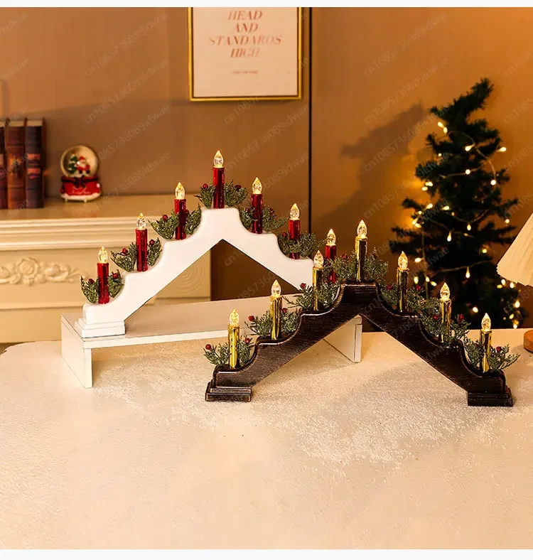 

Christmas simulated candle light candle holder ornament Christmas ornament shopping mall hotel restaurant table arrangement