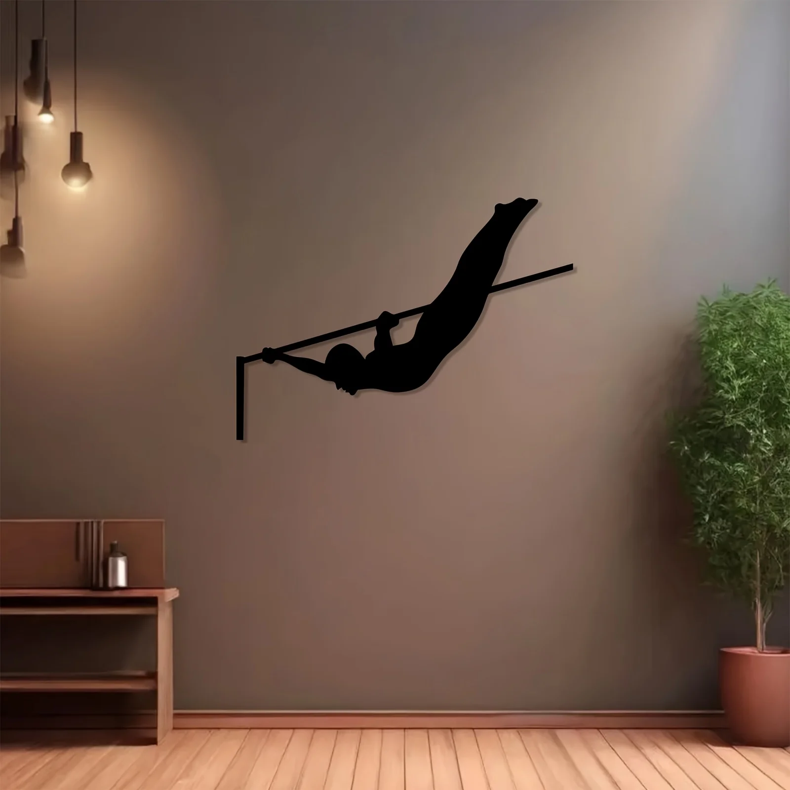 Brand Gymnast Silhouette Metal Wall Art Graceful Iron Decor Weather-Resistant Athletic Mural For Home Garden Fence Eye-Catching