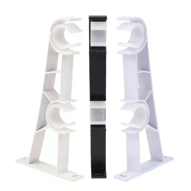 1pcs Curtain Rod Fixer Double Bracket Curtain Rod Bracket Hook Metal Household Curtain Rod Hanger Hardware Furniture