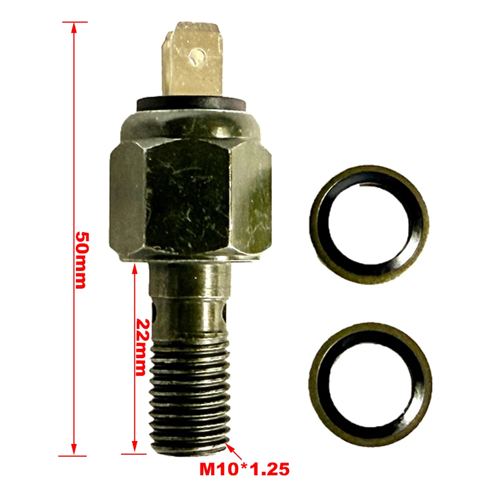 Motorcycle Hydraulic Double Banjo Bolt Brake Pressure Light Switch M10 x 1.25mm For /Kawasaki /Suzuki /Yamaha