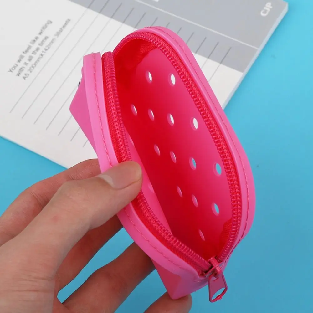 New Holes Coin Purse Mini Silicone Card Holder Zipper Storage Bag