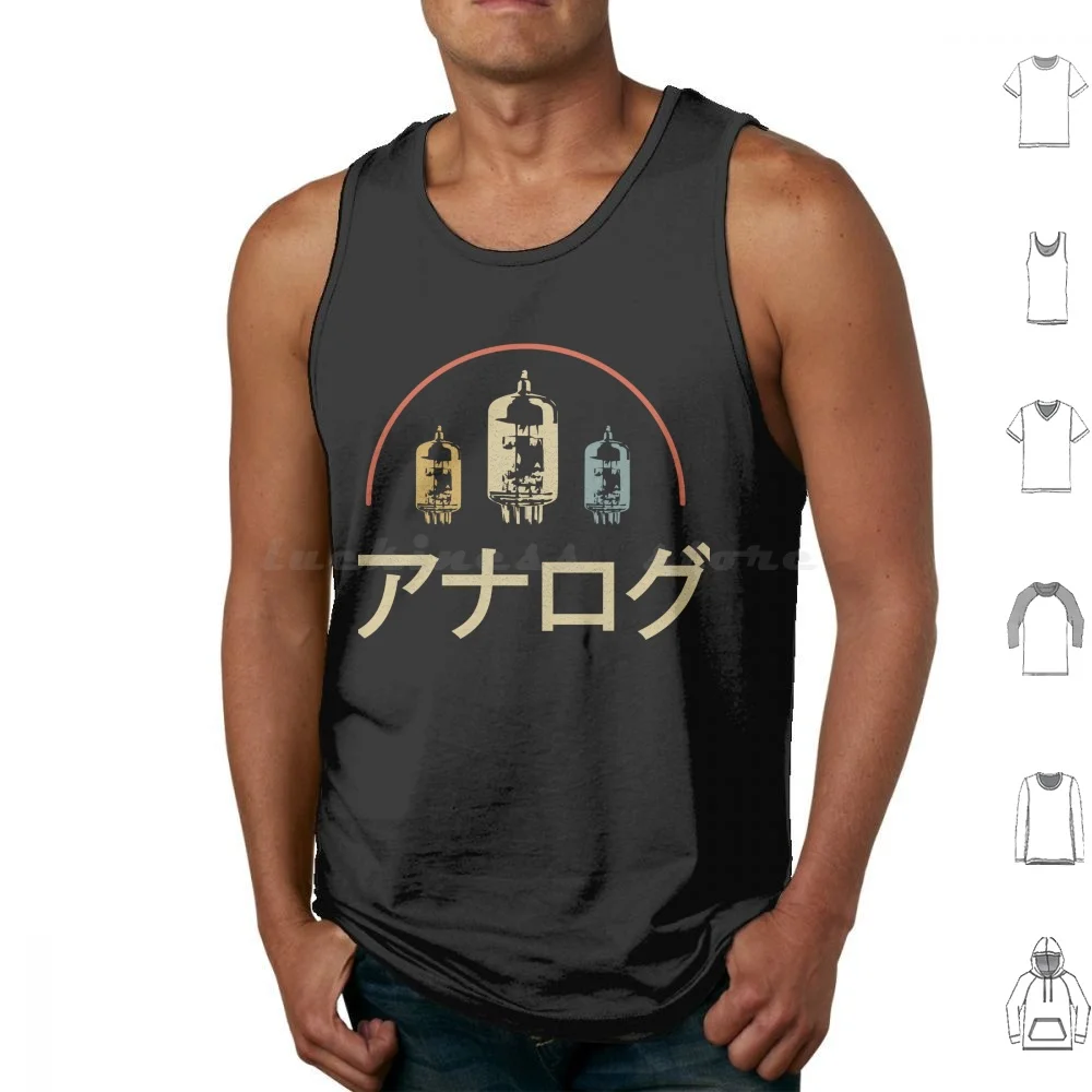 Retro Japanese Analog Tank Tops Print Cotton Waveform Sine Sawtooth Trianngle Square Synth Synths Synthesizer Music Analog