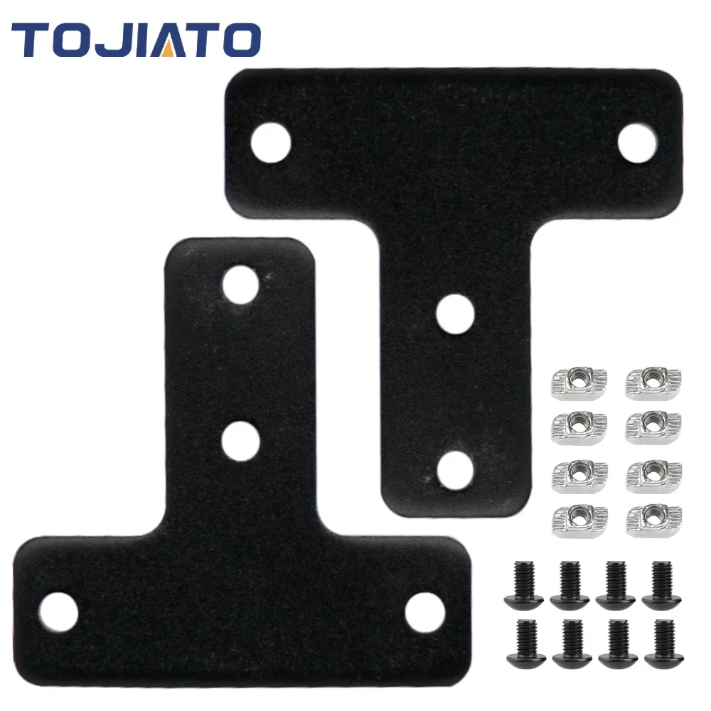 Black T-Shape Corner Bracket Plate 4-Hole Outside Joining Plate For Ender3 CR10 2020 Series Aluminum Profile 3D Printer Frame