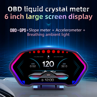 Universal Smart Gauge 6Inch Display OBD2 GPS Accelerometer  Speedometer Water Temperature/Voltage/Clock Suit for car aftter 2008