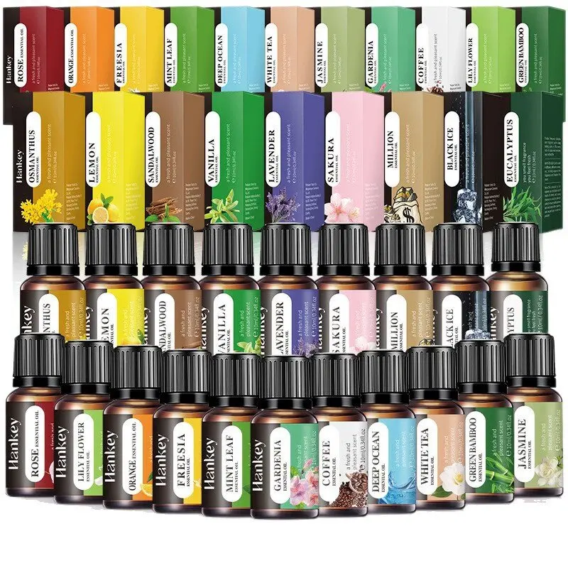 20 Sorten 10ml Ätherische Öle für Aroma-Diffusor Luftbefeuchter Zuhause Wasserlösliches Lavendel Vanille Orange Oliven Duftöl – Detail 2