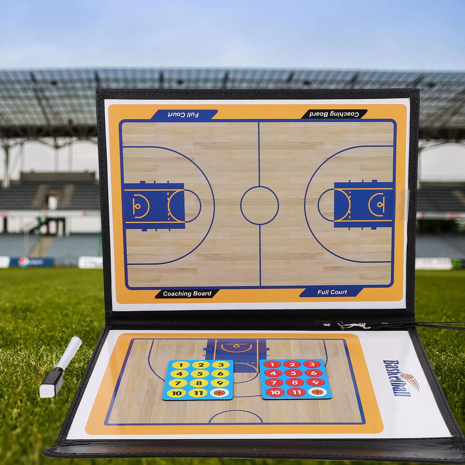 

Basketball Tactical Board Foldable PVC Lightweight for Sports Training Dry Erase Match Supplies