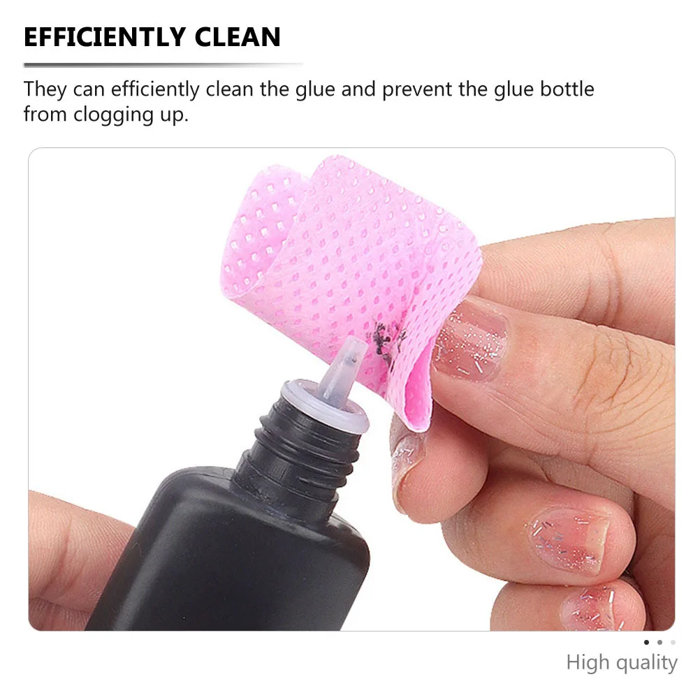 

400Pcs Eyelash Glue Wipers Premium Material Lash Extension Cleaning Cloths for Salon Use Portable Glue Bottle Wipes Essential