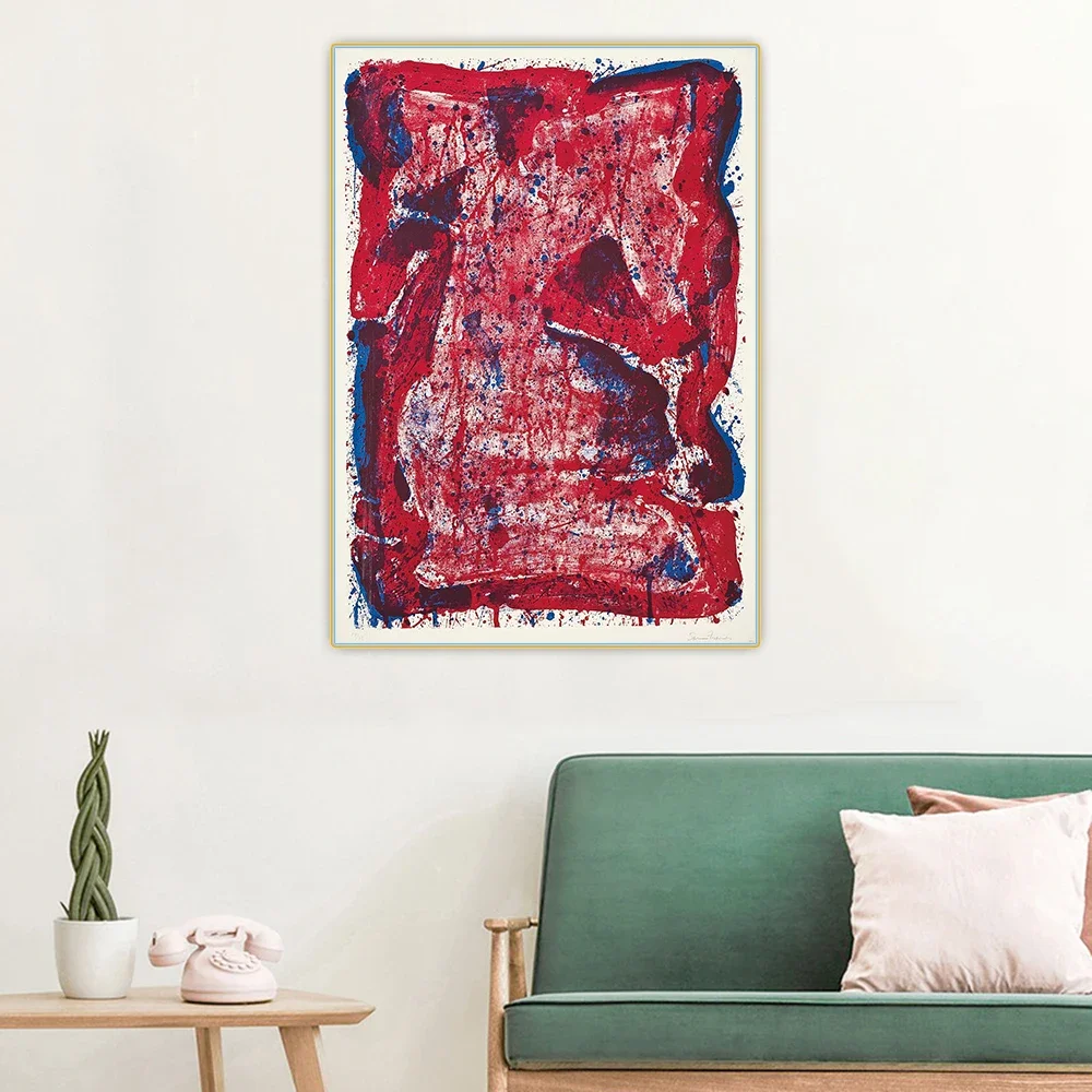 Citon Sam Francis 《Póster moderno de museet", pintura al óleo artística en lienzo, imagen abstracta, decoración de pared, fondo, decoración moderna para el hogar