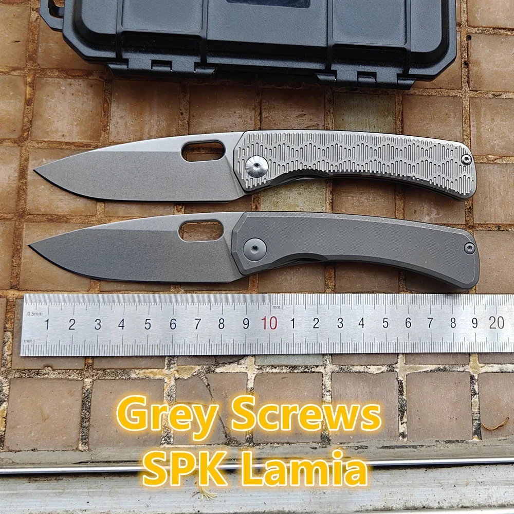 JUFULE New Gray SPK Lamia TC4 Titanium Handle 154CM Blade Ceramic Bearings Pocket EDC Tool Camping Hunting Outdoor Folding Knife