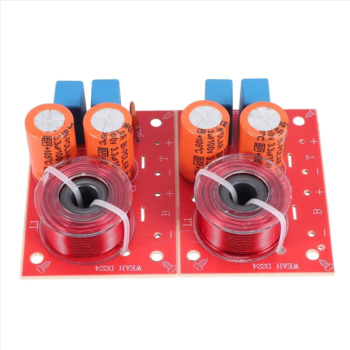 ABAI 2Pcs 2 Way 80W Diy Speaker Filter Circuit Treble Bass Frequency Divider Home Theater Hifi Stereo Audio Crossover Filter