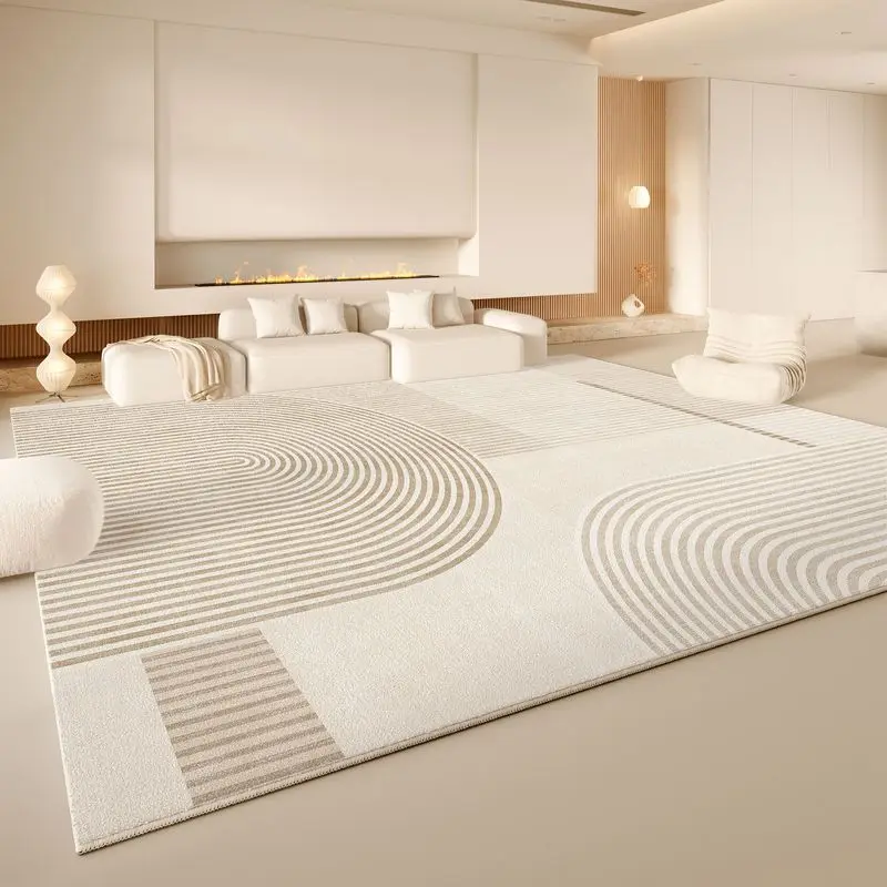 VIKAMA Modern Check Pattern Carpet, Slip-Resistant And Durable Living Room Floor Mat, Bedroom Bedside Carpet, Home Decoration