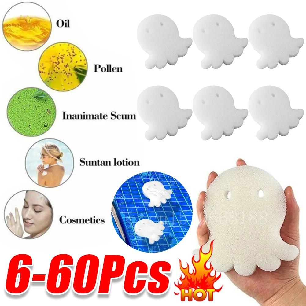 60-6Pcs Filtr pochłaniający olej ośmiornicy do basenu Gąbka SPA Narzędzie do czyszczenia wanny z hydromasażem Akwarium Akwarium Staw Filtr gąbkowy z pianki