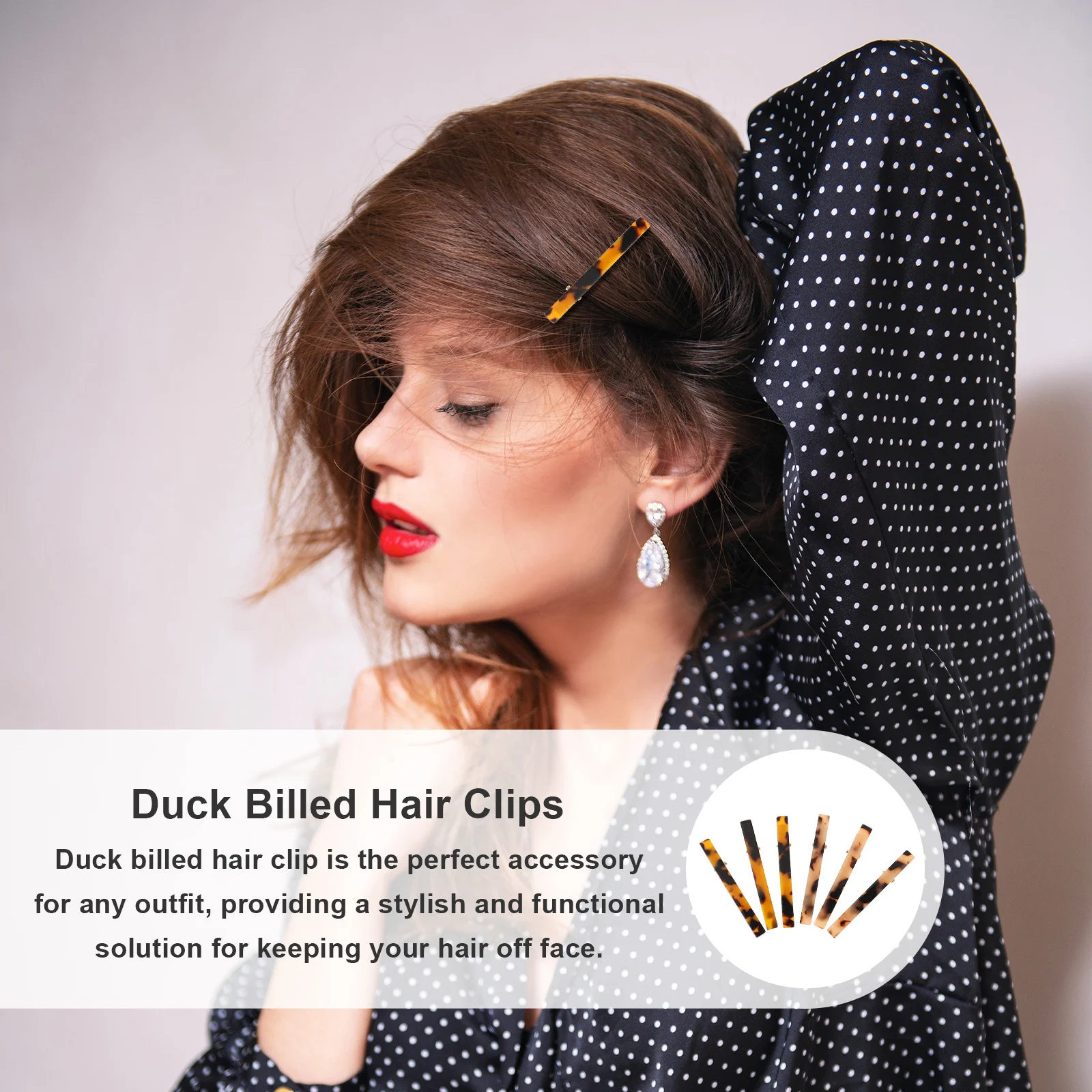 

6Pcs Hair Clips Billed Duckbill Style Durable Acetate Acrylic Hair Accessories for Styling Sectioning Women Fashion Barrettes