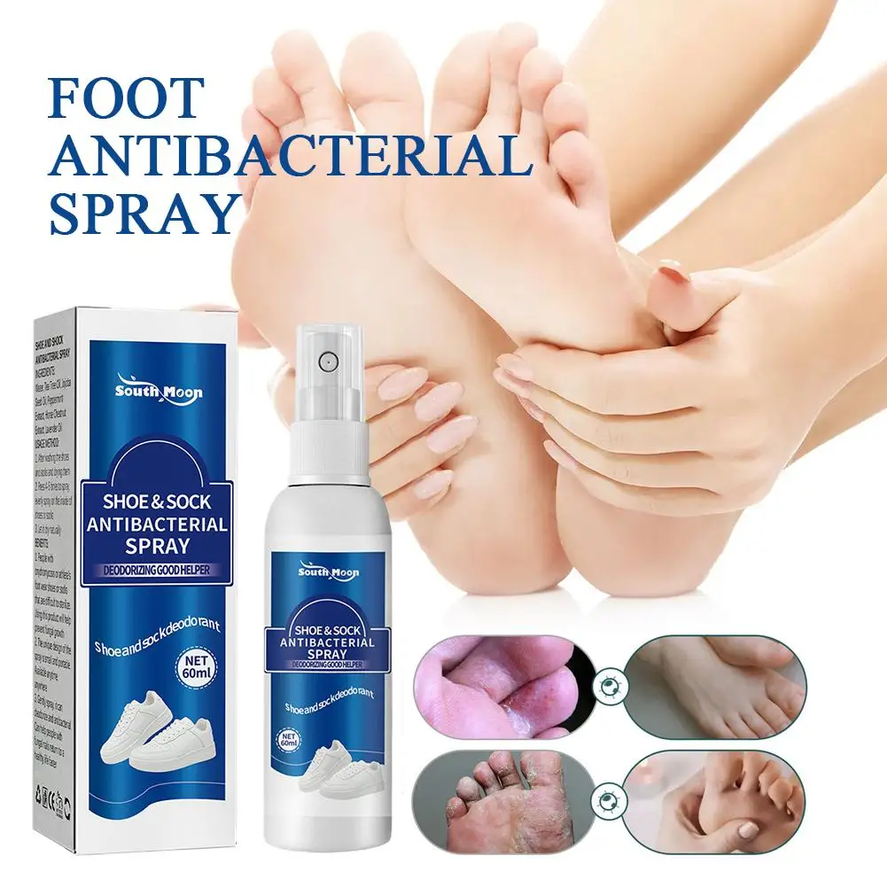 Antibacterial Spray for Shoe Foot Odor Shoes Stink Freshener Socks Odor Remover Spray Refresh Antiperspirant Health Care 60ml