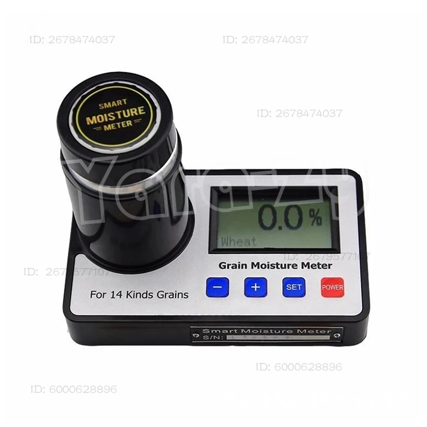 Grain Moisture Tester Digital for 14 Kinds Grains Smart Moisture Meter Coffee Cocoa Beans Wheat Corn Moisture Analyzer