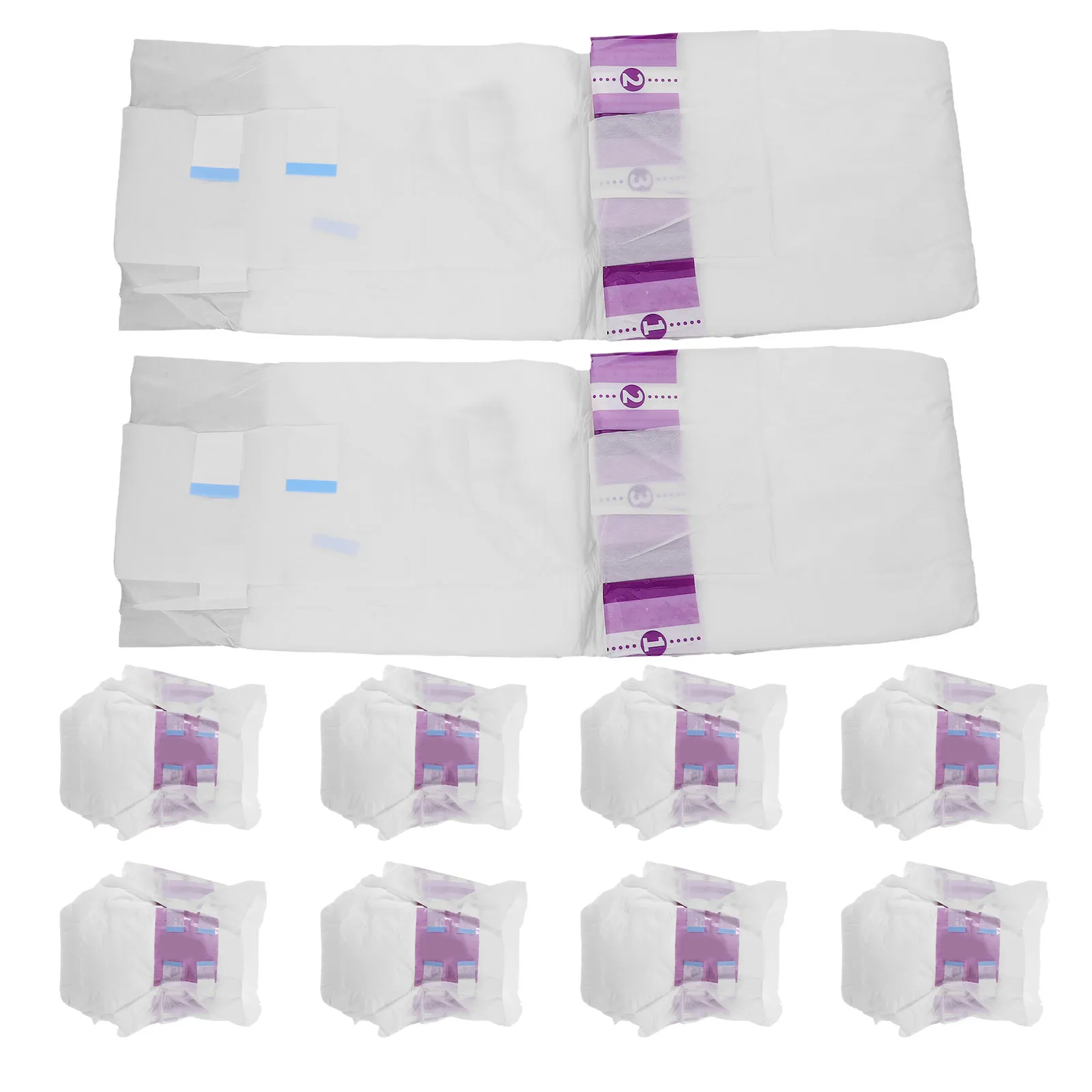 10Pcs Adult Diaper Gentle on Skin Highly Absorbent Quick Dry Breathable Diapers for Seniors Adults with Limited Mobility