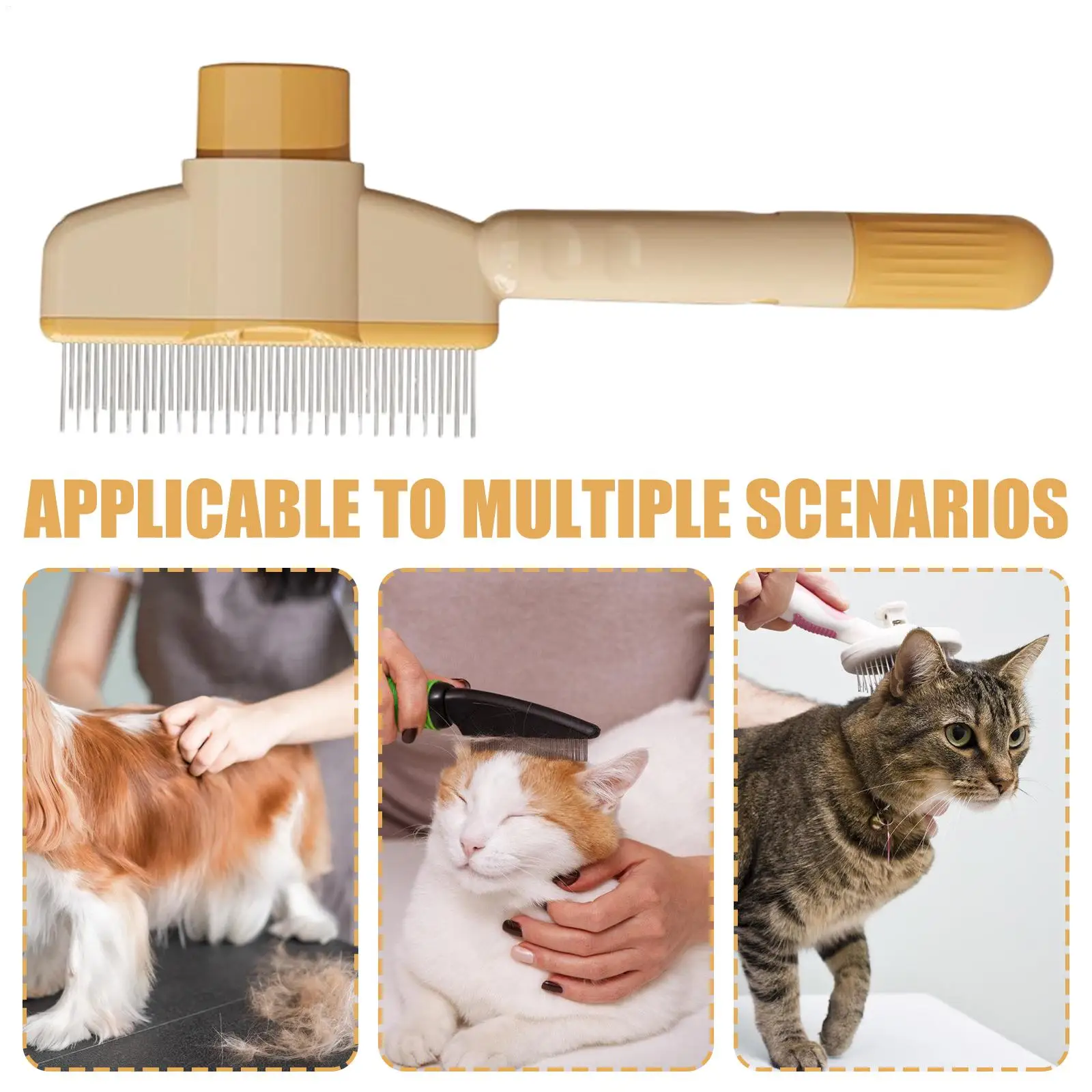 Cepillo autolimpiable para pelo de perro y gato peine de masaje_voghion.com