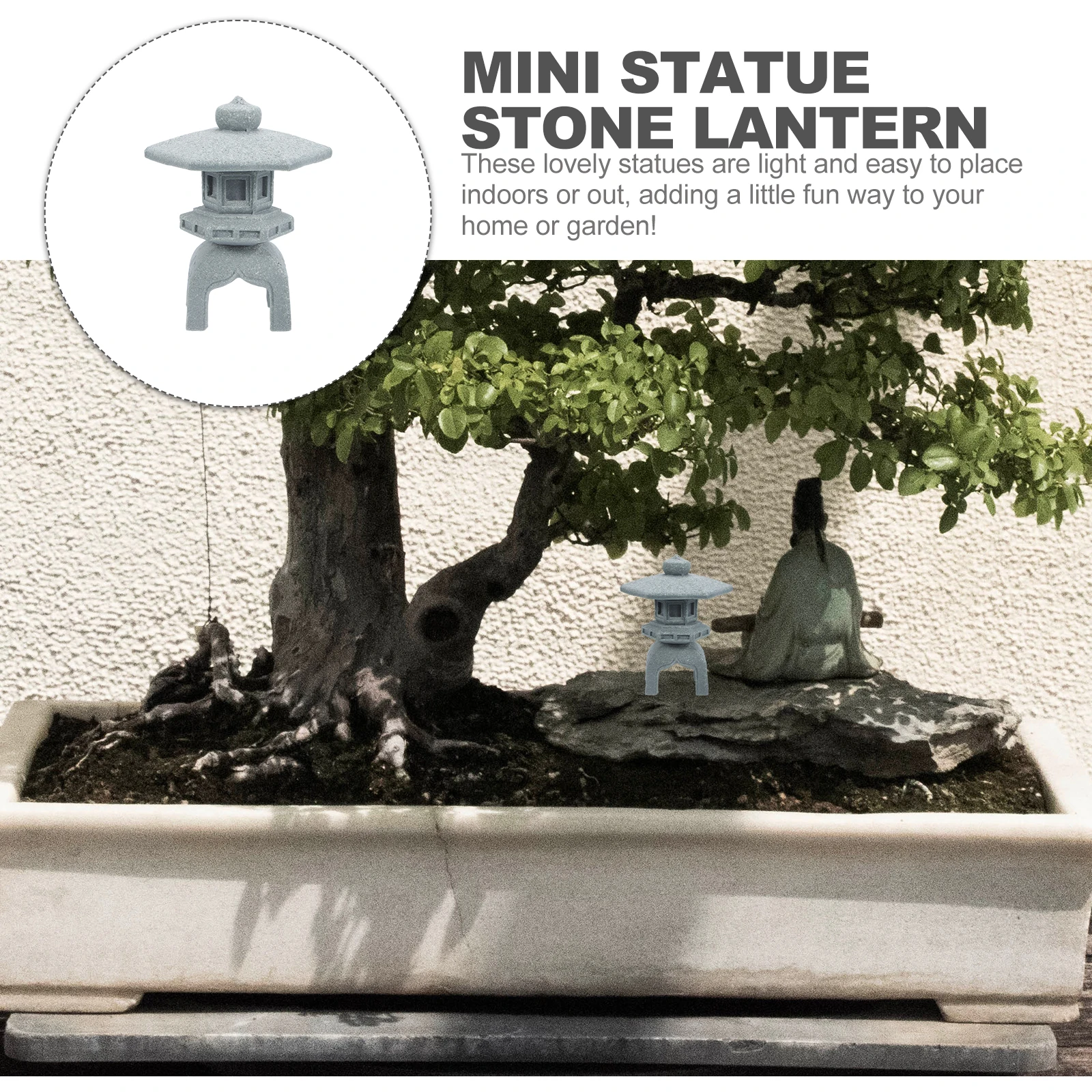 

Mini Stone Pagoda Ornament Garden Decor Bonsai Micro Landscape Statue Outdoor Indoor Durable Miniature Pavilion Sand Table