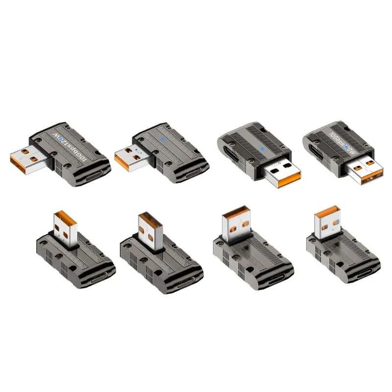 USB-A Male to Type-C Female Converter Data Sync and 120W QC PD Charger Adapter Connector USB3.1 Gen2 SuperSpeed USB 10Gbps