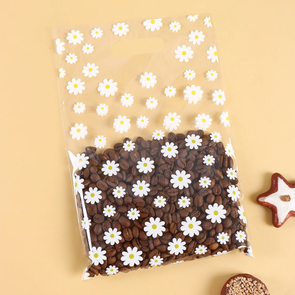 25/50/100 Stück Gänseblümchen-Geschenktüten, Frühlings-Motto-Handtaschen, Snack-Geschenkverpackung zum 1. Geburtstag für saisonale Partygeschenke – Detail 4
