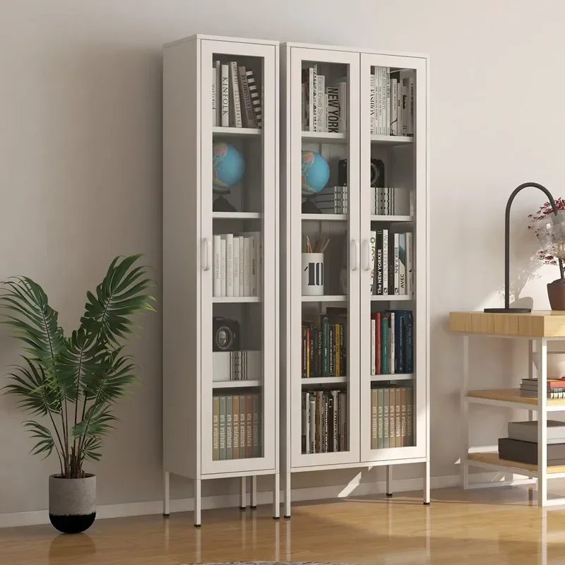 Office document tin cabinet, single door data storage cabinet, household glass door book floor storage