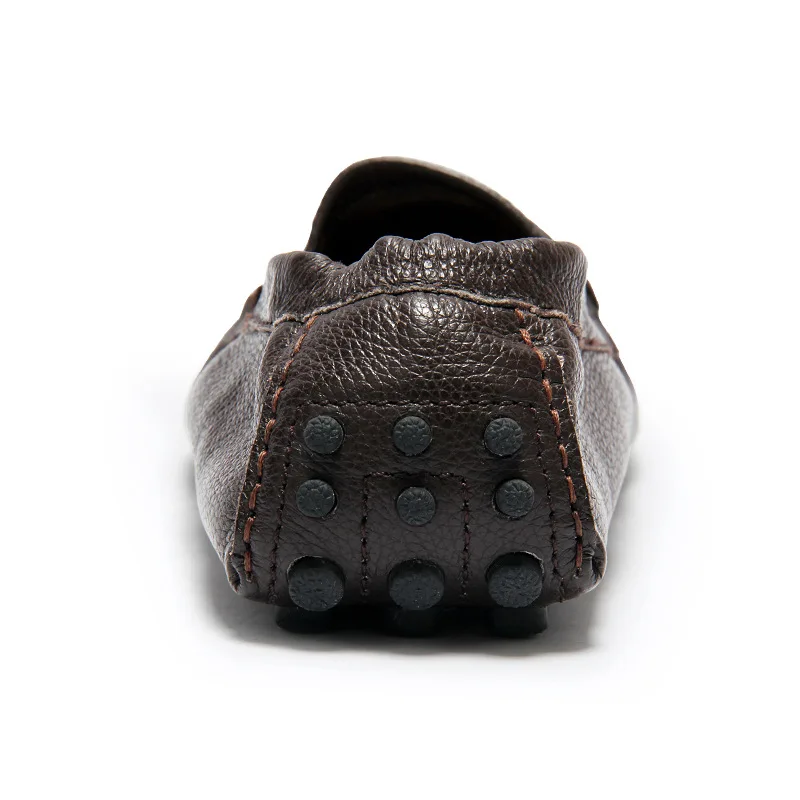 Men's Genuine Leather Driving Moccasins, Breathable Slip-On Loafers, European Style Comfort Casual Footwear with Rubber Sole