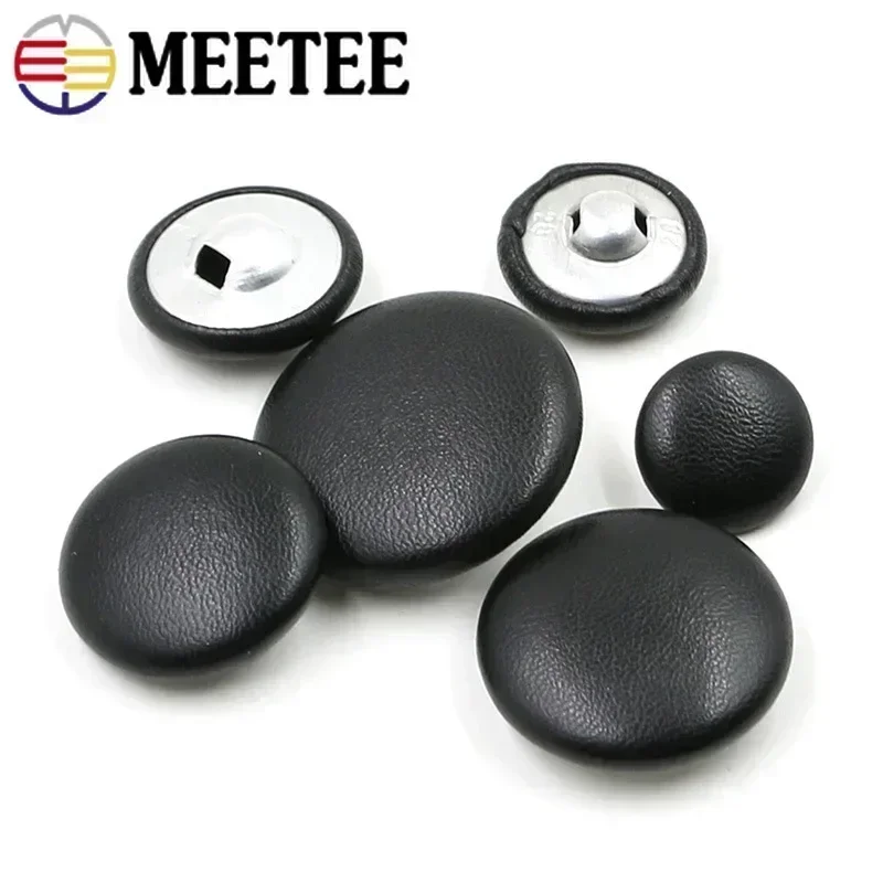 30 sztuk Meetee 11-32mm skórzane guziki do torby DIY szycia odzieży Botones akcesoria wysokiej jakości wiatrówka płaszcz Sofa miękki przycisk