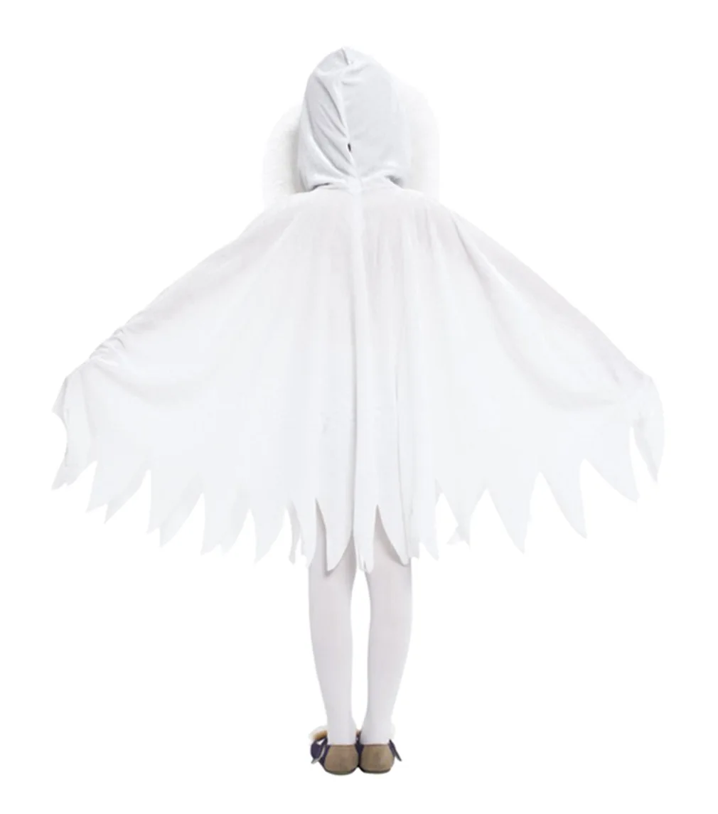 Kinder-Geister-Halloween-Kostüm Weißer Umhang mit Sichel Kürbis-Bonbontasche Leggings Kleinkind Faschingskostüm für Party Cosplay – Detail 6