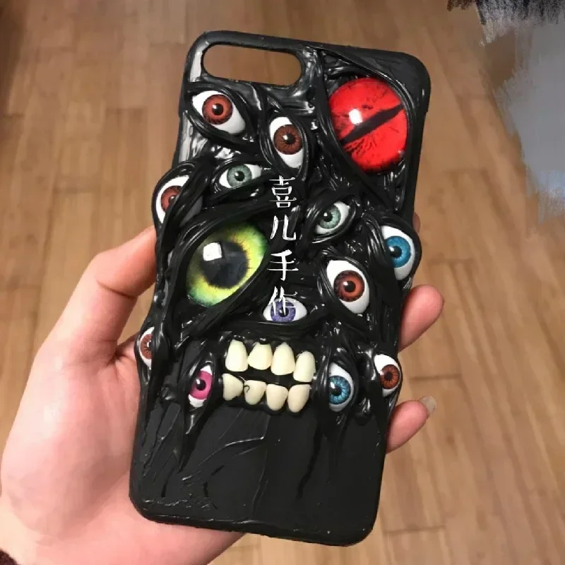 4026 Original Handmade Customized Phone Cases 3D Teeth Cthulhu Eyes Horror Gothic Punk Dark Cthulhu Halloween Gift Phone Cases