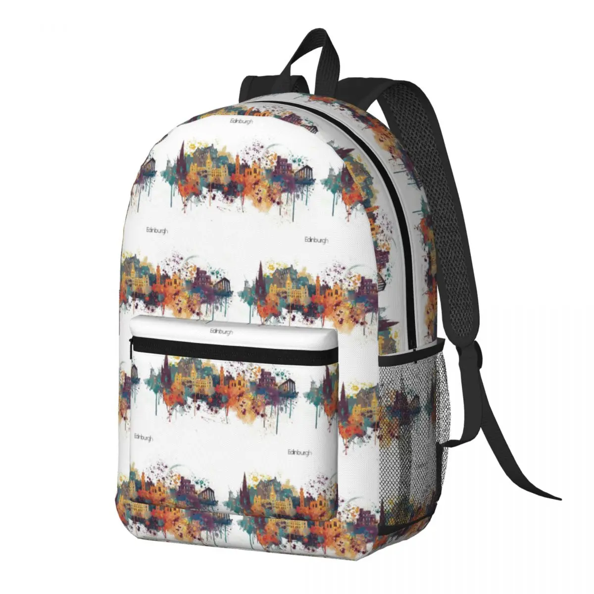 

Edinburgh Watercolour Skyline Backpack Daypack Large Capacity Boys Girls BookBag School Bag Shoulder Bags for Men Women