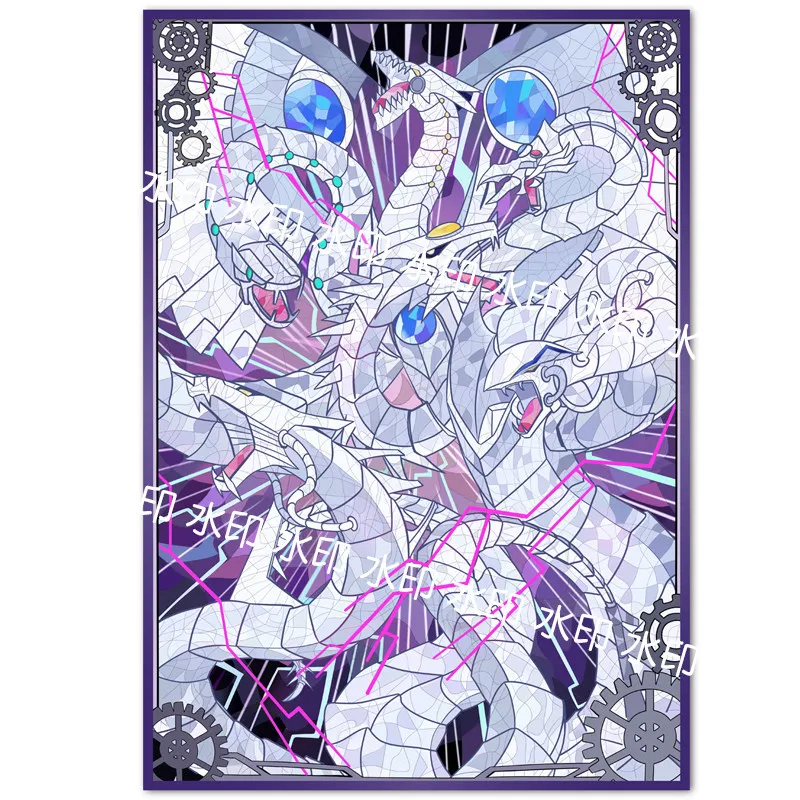 60PCS Yugioh Cyber Dragon Card Sleeves Yu-Gi-Oh! TCG Trading Cards Protector Laser Glossy Card Cover 63x90mm