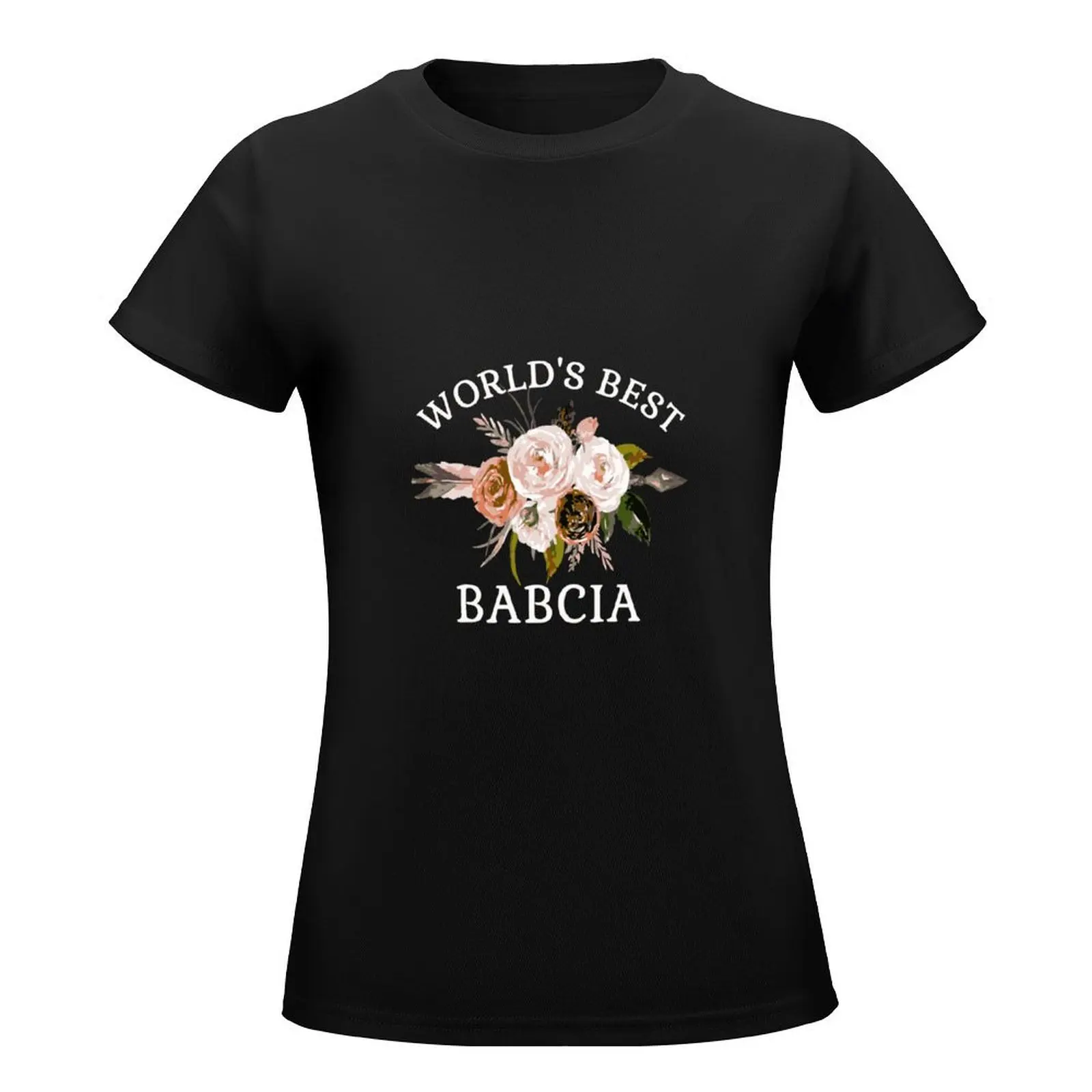 World'S Best Babcia Rustic Arrow Flower Bouquet T-Shirt plain new edition korean Women's clothes