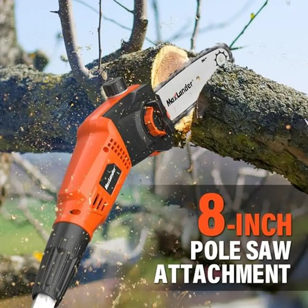 8-Inch Electric Tree Trimmer Pole Saw Tool-Free Lightweight Motorized Reach Up to 13FT Double Security System Longer Runtime