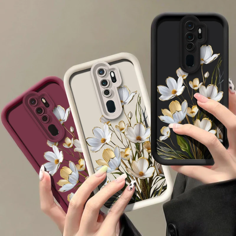 Phone Case For OPPO Realme 15 Pro 12 Lite 11 4G 5G 14 13 Pro Plus 9 8 8i 7 7i 6i 5i 5S Flower Print Shockproof Matte Cover