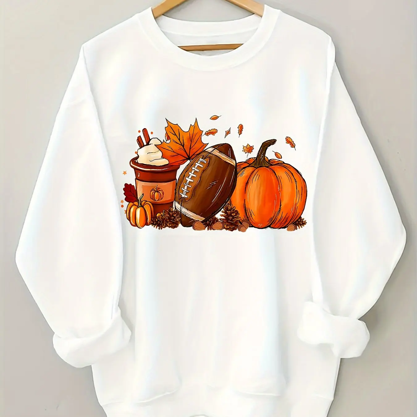 

Independence Day Printed Pullover Sweatshirt Autumn-winter Casual Long-sleeved Crew Neck Sweatshirt Women's Plus-size Clothing