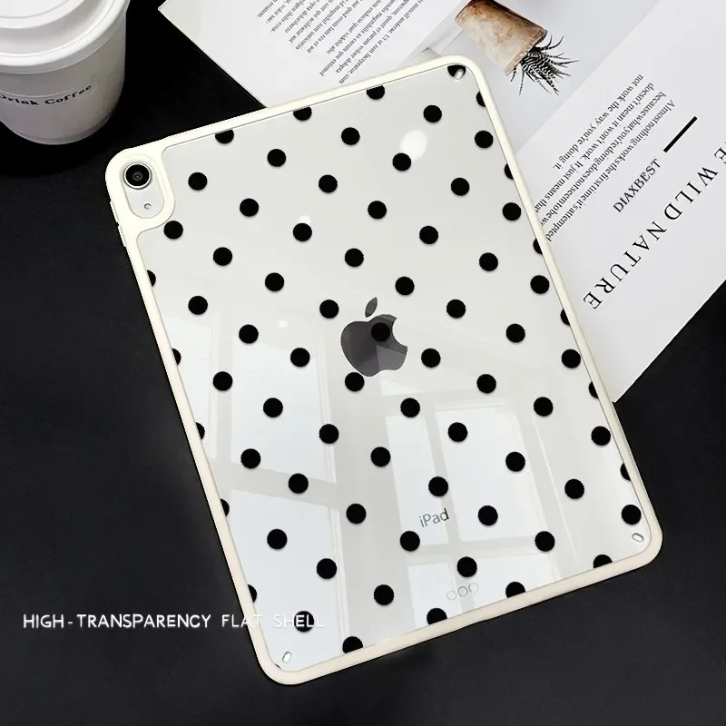 Korea ins Polka Dots Y2K Girl Cover For iPad Pro 13 11th M5 