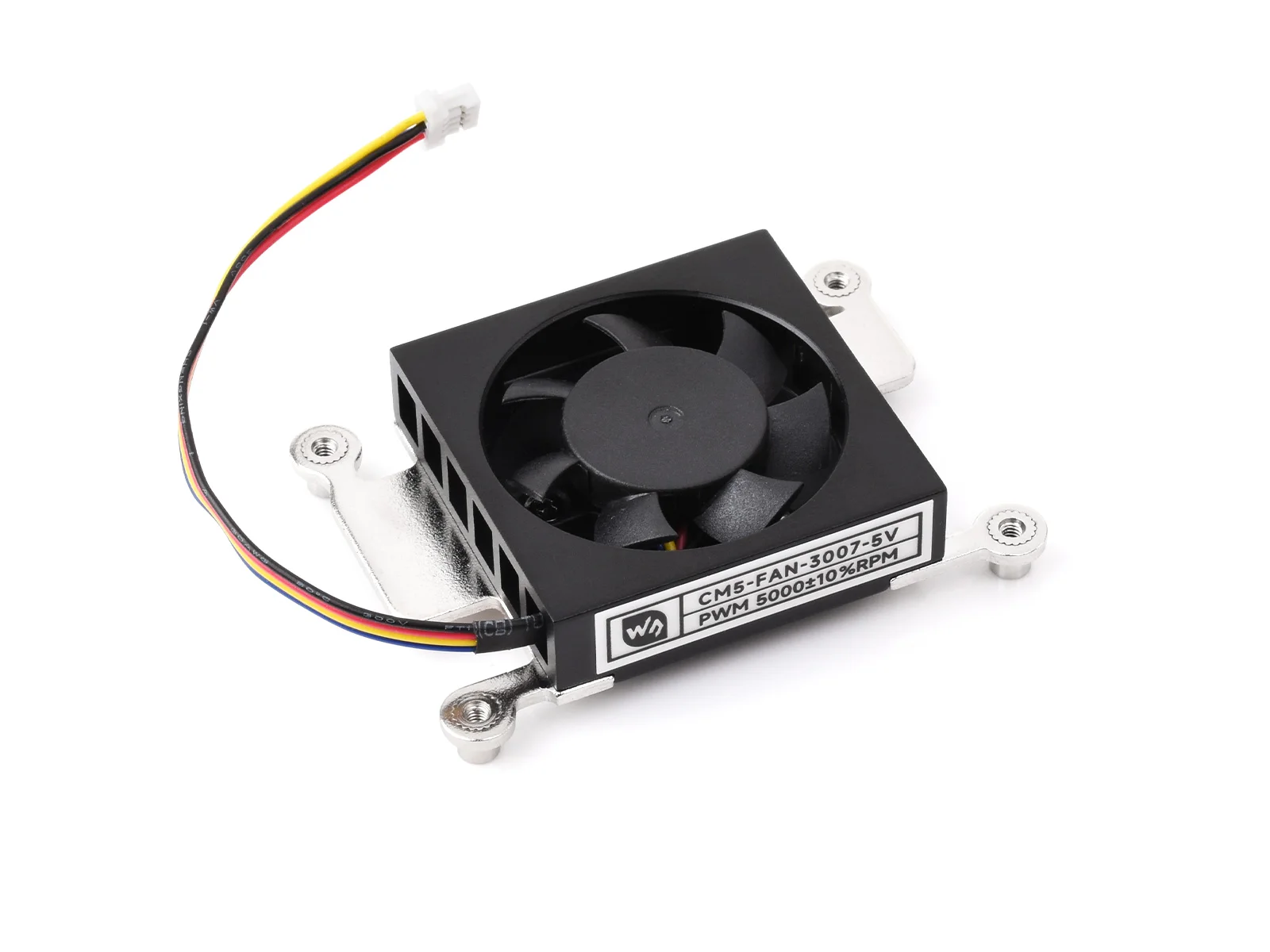Waveshare Dedicated 3007 Cooling Fan For Raspberry Pi Compute Module 5, Low Noise, With Thermal Tapes, 5V Power Supply