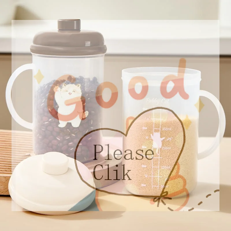【HG】Food Grade High Temperature Resistant Breakfast Cup with Handle Microwave Safe Measuring Cup for Home Use Grains And Cereals