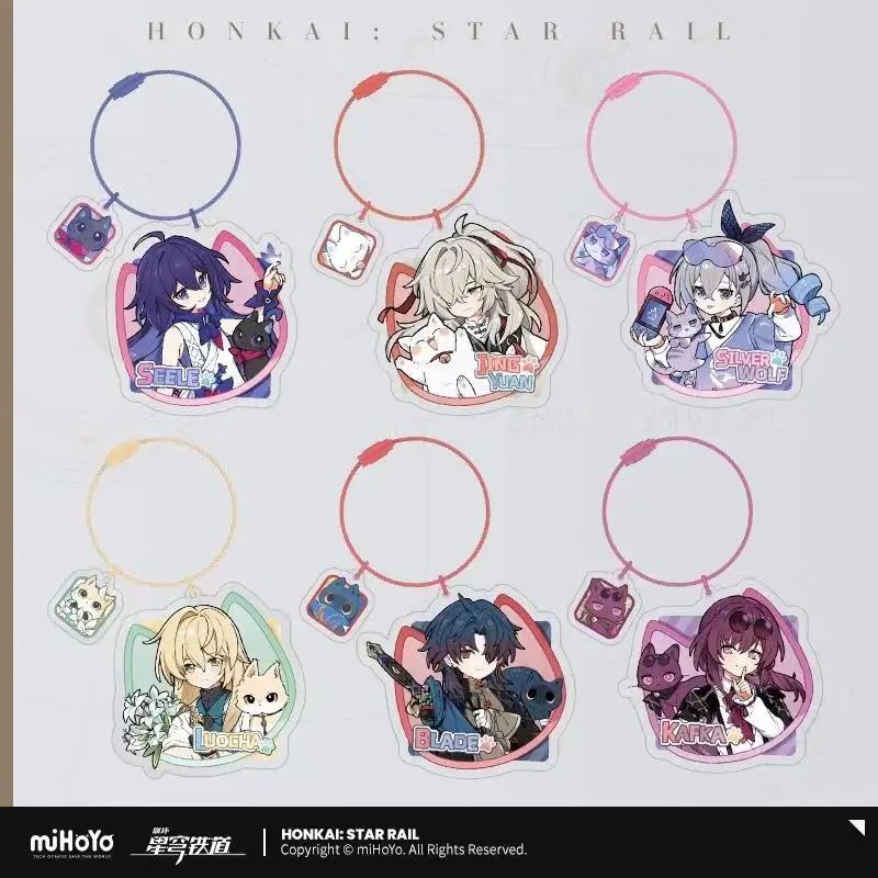 

Anime Honkai: Star Rail Jing Yuan Blade Seele Luocha Kafka Silver Wolf Cosplay Cute Acrylic Keychain Pendant Birthday Xmas Gift