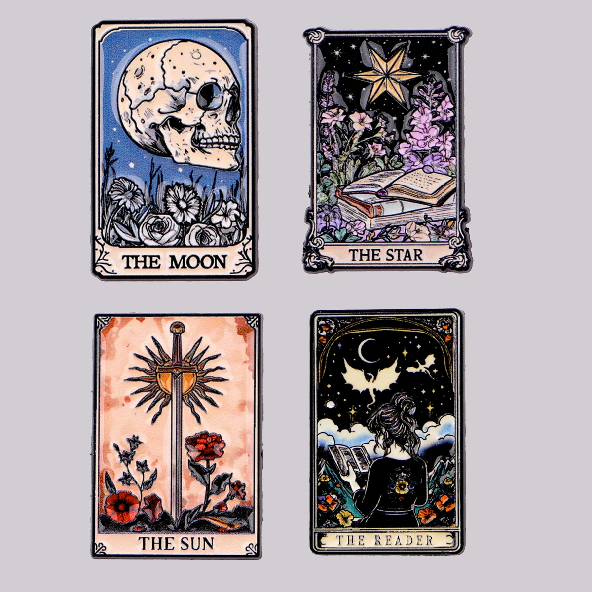 Reader Tarot Emaille Pins Cartoon Damen Broschen Männer Anstecknadeln Abzeichen auf Rucksack Kostüm Zubehör Vintage-Schmuck Geschenke