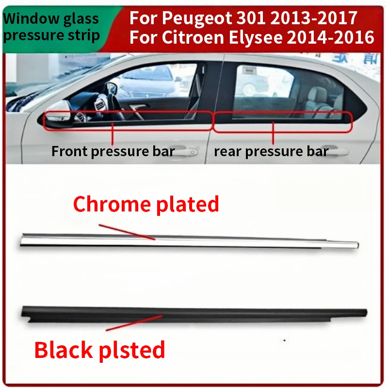 9802280880 9802282080 External window glass seal strip 4PCS for Peugeot 301 Citroen C3XR C3L M43 M33 9802280780